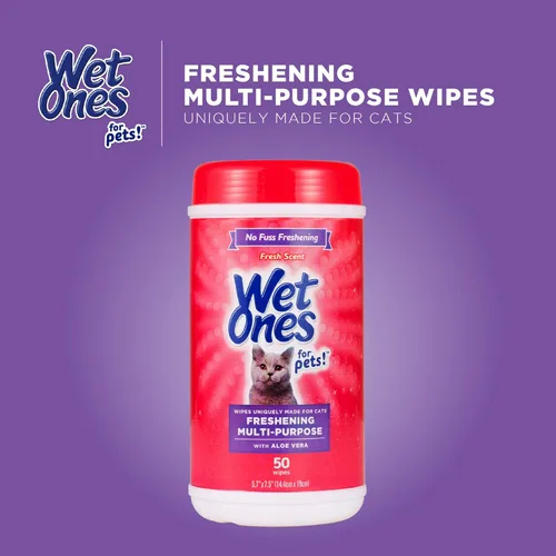 Miniatura 7 de Wet Ones Toallitas multiusos para refrescar mascotas con aloe vera, aroma fresco, toallitas de limpieza para gatos fáciles de usar para el aseo