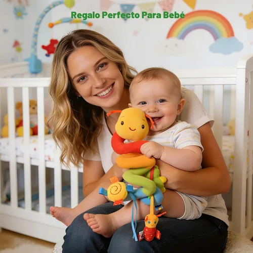 Miniatura 8 de Juguete de Actividad en Espiral para Asiento de Coche y Cochecito - Juguetes Sensoriales para Bebés Juguetes Colgantes Suaves para Bebés de 0-12