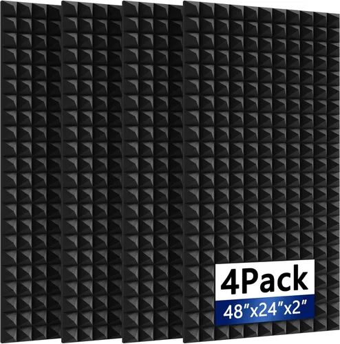 Miniatura 10 de 1 Paquete de Paneles de Espuma a Prueba de Sonido 48"×24"×2" Paneles de Pared Insonorizados de Recuperación Rápida Paneles de Amortiguación