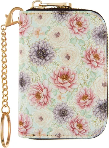 Miniatura 8 de Soporte para tarjetas de crédito, cartera con bloqueo RFID para mujer, pequeña cartera delgada de cuero con llavero con cremallera, funda