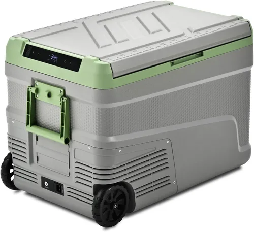 EUHOMY - Refrigerador de 12 voltios, enfriador eléctrico de 45L (48 qt) con batería utilizable, refrigerador para automóvil de 0℉~68℉, refrigerador