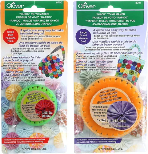 Paquete de dos (2) creadores rápidos de yoyó: pequeño (hace yoyós de 1.25 pulgadas) y grande (hace yoyós de 1.75 pulgadas)
