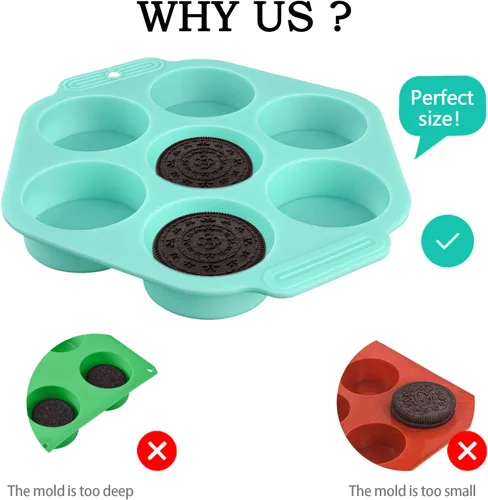 Miniatura 3 de Actvty - Moldes redondos para galletas cubiertas de chocolate, 3 moldes cilíndricos de silicona para caramelos, perfectos para reos cubiertos, hacer