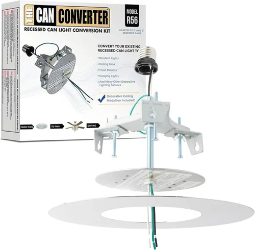 Miniatura 9 de The Can Converter R56 - Kit de conversión de luz empotrada para lata con medallón de techo plano de 7 pulgadas, mejoras para el hogar para latas