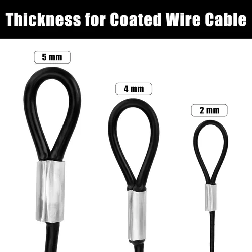 Miniatura 4 de 10 cables de alambre de acero inoxidable con bucles de 12 pulgadas, cuerda de alambre recubierta de vinilo de 12 pulgadas, cadenas de seguridad