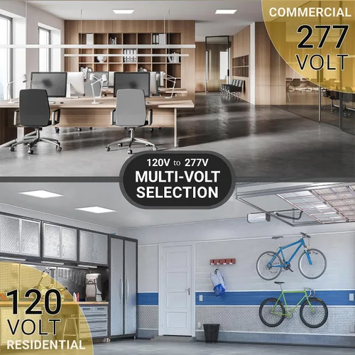 Miniatura 8 de NUWATT Luz LED de panel plano de montaje en superficie cuadrada de 2 x 2 pies, 120-277 V, 3CCT 3000 K/4000 K/5000 K seleccionable, 4000 lm, 40 W