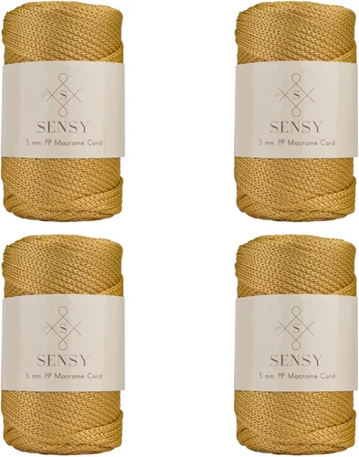 Miniatura 104 de Sensy - Cuerda de poliéster prémium de 0.197 in, 104 yardas, 100% polipropileno, cordón de macramé de 0.197 in, cuerda de ganchillo para bolsa