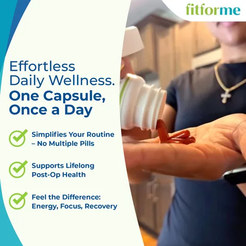 Miniatura 7 de FitForMe Multivitamínico bariátrico, diseñado para cirugía de manga gástrica – cápsula de un día, suministro para 30 días, cápsula óptima WLS fácil