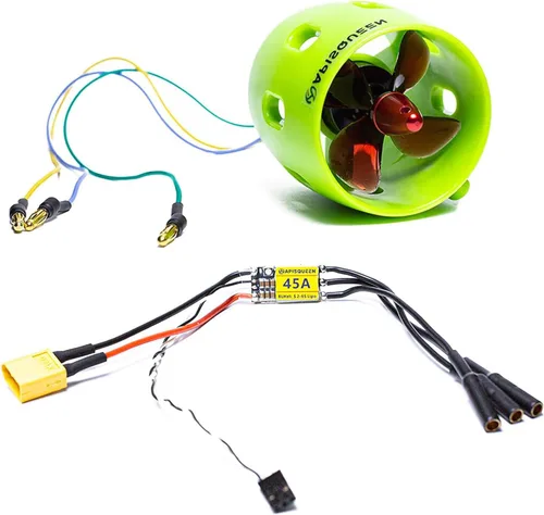 Hélice submarina U1 con 45A esc bidireccional, 12V ~ 16V 4.4 lbs empuje sin escobillas submarino submarino hélice para barco ROV (CW)