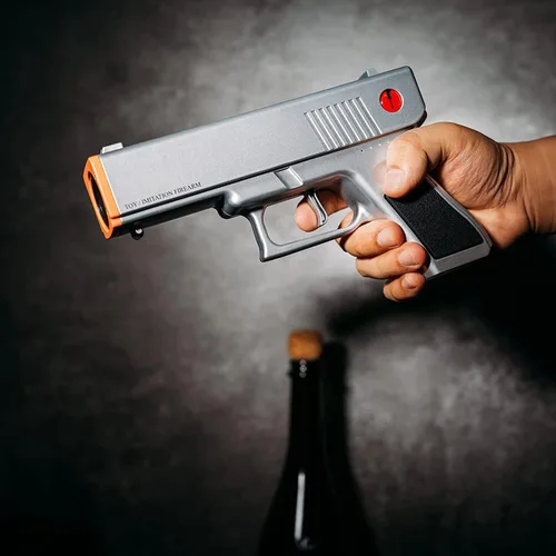 Miniatura 5 de Abridor de vino con pistola eléctrica, sacacorchos, batería recargable, extractor de corcho electrónico de vinos abiertos, regalos únicos de Plateado
