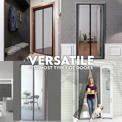 Miniatura 2 de Malla magnética retráctil para puerta estándar americana de 80 x 36 pulgadas a 82 x 38 pulgadas, red para mascotas, patio, manos libres, mágico