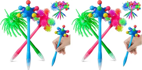Miniatura 10 de Bolígrafos creativos de tinta de gel de dibujos animados, 9 unidades, lindos bolígrafos de goma suave, divertidos en forma de animal para escritura