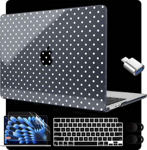Miniatura 37 de MEEgoodo Funda para MacBook Air M5/M4/M3/M2 de 15 pulgadas 2026 2025 2024 2023, funda compatible con el modelo (A3448/A3241/A3114/A2941)