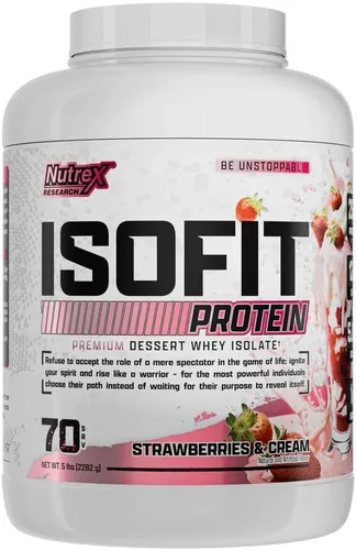 Miniatura 10 de Nutrex Research IsoFit Proteína de suero de leche en polvo instantáneamente 100% aislado de proteína de suero Recuperación muscular, sin