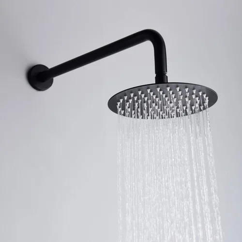 Miniatura 6 de Grifo de bañera y ducha de 3 manijas, juego de grifería de bañera negro mate con caño de cascada para bañera, kit de molduras de bañera y ducha