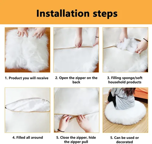 Miniatura 5 de Asuprui Almohada de suelo sin relleno, cojín de meditación grande sin relleno, cojín de suelo grande para sentarse, mullido, almohada de asiento