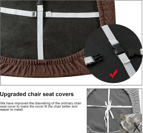 Miniatura 6 de Genina Fundas de asiento impermeables para sillas de comedor, fundas para sillas de comedor, fundas para sillas de cocina (chocolate, 6 piezas)