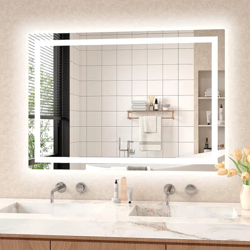 Miniatura 18 de Espejo LED para baño de 20 x 28 pulgadas, espejos de tocador de baño iluminados con luces, espejo antivaho más brillante con iluminación frontal