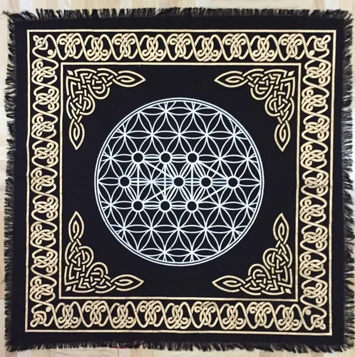 Miniatura 21 de Indian Consigners Paño de altar celta pentagrama brujería Alter Tarot Spread Top Cloth Wiccan Square Spiritual 18 por 18 Sagrado