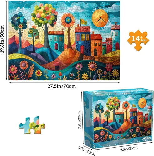Miniatura 4 de Rompecabezas para adultos de 1000 piezas, rompecabezas para adultos, divertido y relajante rompecabezas desafiante, colorido juego de rompecabezas