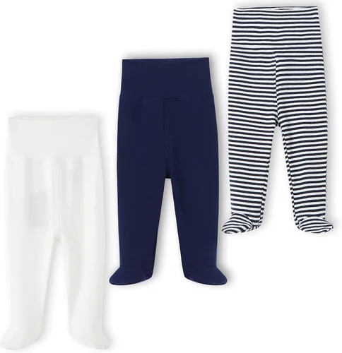 ACESTAR Pantalones de algodón de cintura alta para recién nacidos y bebés leggings casuales con pies de 0 a 12 meses paquete de 3 unidades 1 paquete