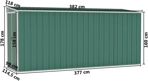 Miniatura 8 de vidaXL vidaXL Cobertizo de almacenamiento, cobertizo de jardín montado en la pared con puertas dobles con cerradura, cobertizo de almacenamiento al