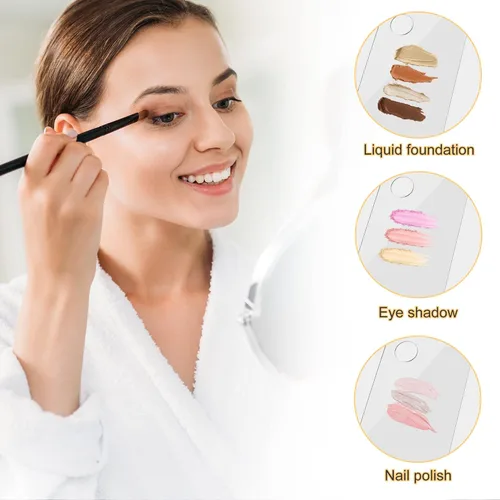 Miniatura 7 de Paleta de maquillaje cosmético acrílico, bandeja de mezcla de maquillaje con espátula de maquillaje, espejo de metal para salón de belleza, paleta