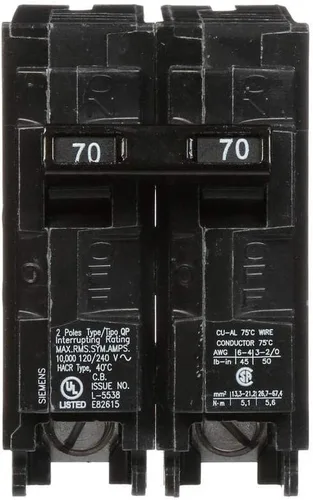 Miniatura 2 de SIEMENS Q270 - Interruptor de 70 amperios de doble polo tipo QP