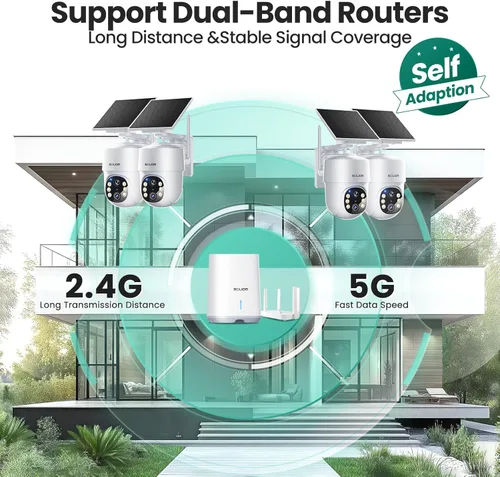 Miniatura 8 de SOLIOM - Verdaderas cámaras de seguridad HD de 5 MP inalámbricas para exteriores, cámara complementaria, alimentada por energía solar, seguimiento