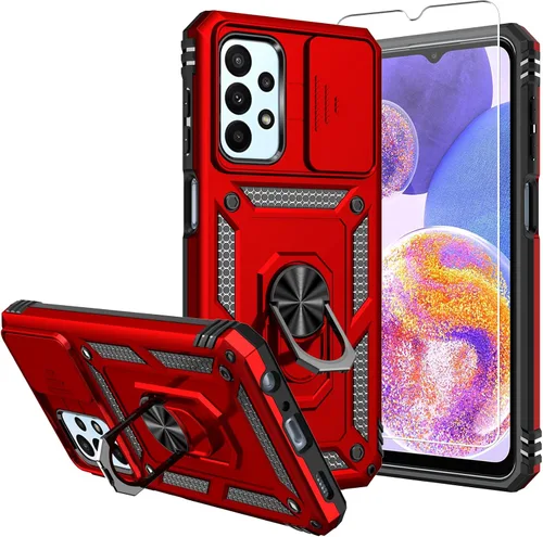 Miniatura 7 de Funda protectora para Galaxy A23 5G, con protectores de pantalla y funda para cámara, grado militar, 16 pies. Funda a prueba de caídas con función