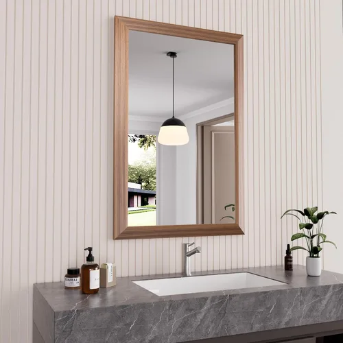 Miniatura 20 de Amorho Espejo de Baño Negro, Espejos de Pared de 24x30 Pulgadas con Marco de Metal Grueso para Sobre el Fregadero, Dormitorio, Sala de Estar