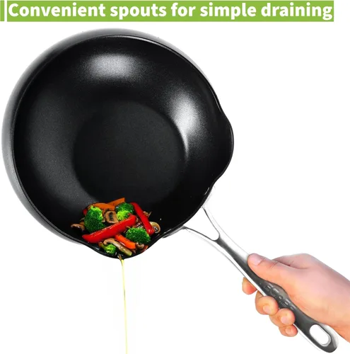 Miniatura 3 de TECHEF - Goody Pan - Sartén Wok - Sin PFOA, apta para lavavajillas y horno, fabricada en Corea (11 pulgadas)