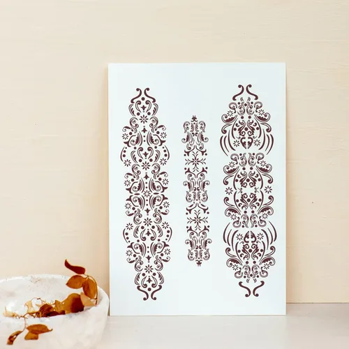 Miniatura 7 de Plantillas de pantalla de seda, transferencias de malla autoadhesivas, plantillas adhesivas reutilizables para pintar sobre madera, pizarra, tela