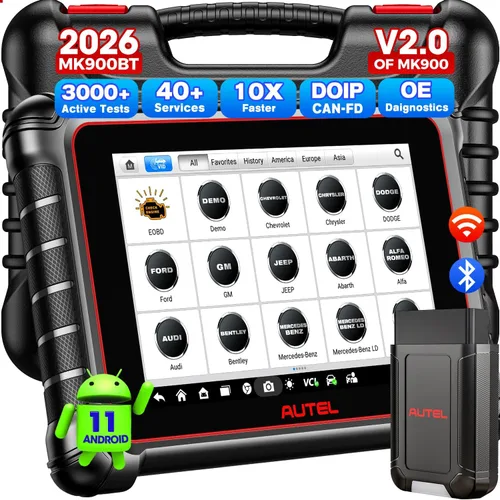 Autel Escáner MaxiCOM MK900BT, 2026 MK900-BT Bidireccional OBD2 Herramienta de diagnóstico CAN FD DoIP, BT 2.0 Up. de MK900 MK808S MK808BT PRO MX900