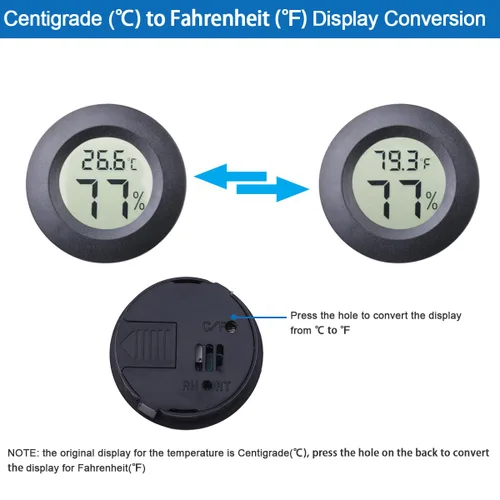 Miniatura 3 de Paquete de 2 mini termómetro higrómetro Fahrenheit o Celsius, monitor LCD digital para habitación interior, medidor de temperatura de humedad