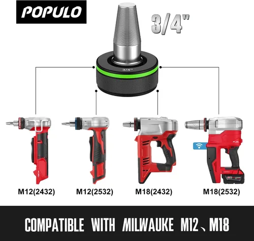 Miniatura 3 de Populo Expand Tool Head 3/4" Compatible con Milwaukee M12 y M18 Expandir Herramienta