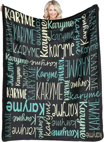 Mantas personalizadas con nombres, regalos para bebés, niñas y niños, manta personalizada de vellón suave y sherpa con nombre para niños y adultos,