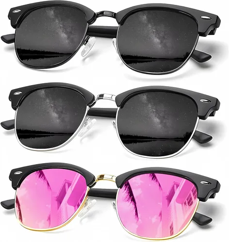 Miniatura 22 de KALIYADI - Gafas de sol polarizadas para hombres y mujeres unisex, marco semirretráctil, estilo retro, para conducir, con bloqueo UV