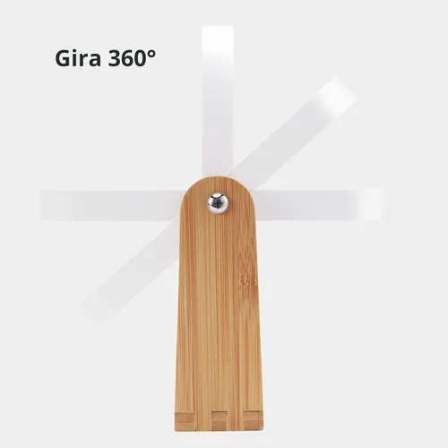 Miniatura 4 de LFOYOU Espejo de maquillaje de tocador con soporte de bambú natural, espejo de aumento giratorio de 360 grados de doble cara, espejo de maquillaje