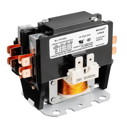Miniatura 7 de BOJACK Contactor de CA de propósito definido de 1 polo, bobina FLA 25 A, 24 VCA. Contactor para compresor de condensador de aire acondicionado