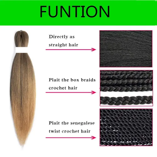 Miniatura 4 de Cabello trenzado preestirado de 14 pulgadas, 8 paquetes de cabello trenzado preestirado, trenzas de ganchillo, extensiones de cabello trenzado Yaki