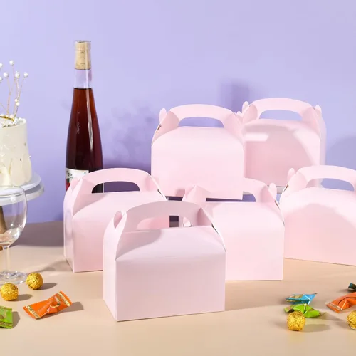 Miniatura 7 de DjinnGlory Paquete de 36 cajas de regalo de fiesta rosas con asa para baby shower, cumpleaños, despedida de soltera, boda, para todas las ocasiones
