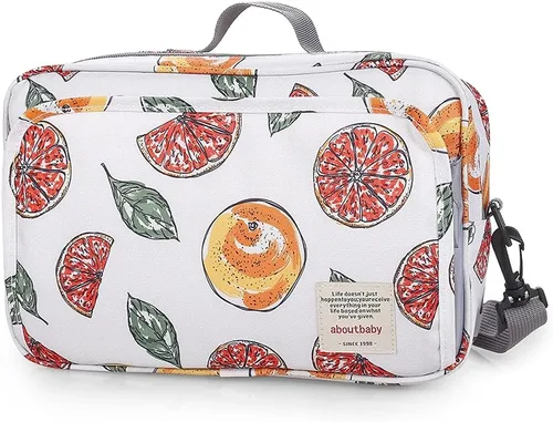 Miniatura 11 de Organizador de pañales para bebé al aire libre - Bolsa de cochecito de bebé, contenedor de almacenamiento para pañales, toallitas y juguetes (rosa)