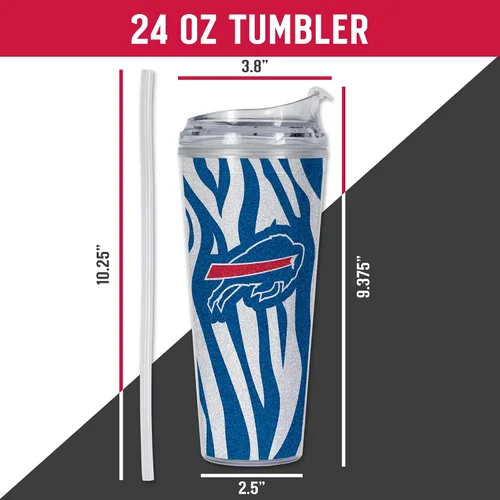 Miniatura 6 de Rico Industries Taza acrílica NCAA estándar de 24 onzas con tapa con bisagra, taza de doble pared oficialmente licenciada con pajita