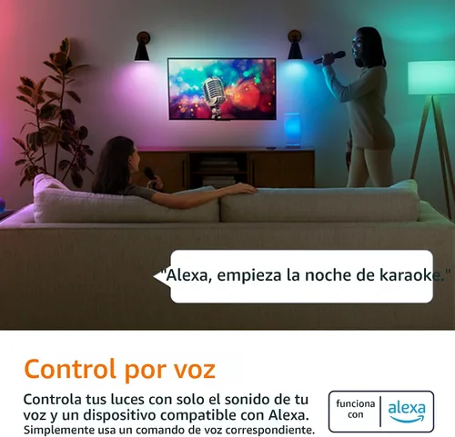 Miniatura 3 de Bombilla LED inteligente A19 Amazon Basics, cambio de color, 9 W (equivalente a 60 W), 800 lm, funciona solo con Alexa, Wi-Fi de 2,4 GHz,