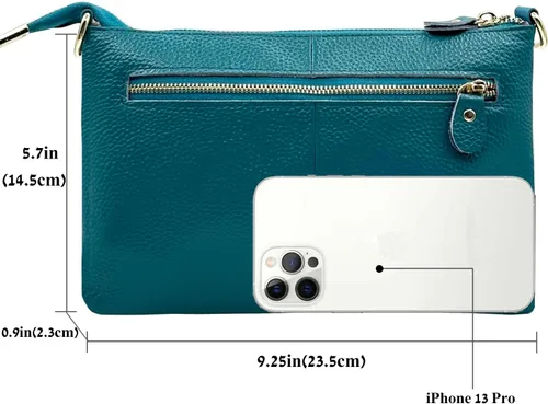 Miniatura 3 de Beurlike Cartera de cuero para mujer, bolso cruzado pequeño para teléfono