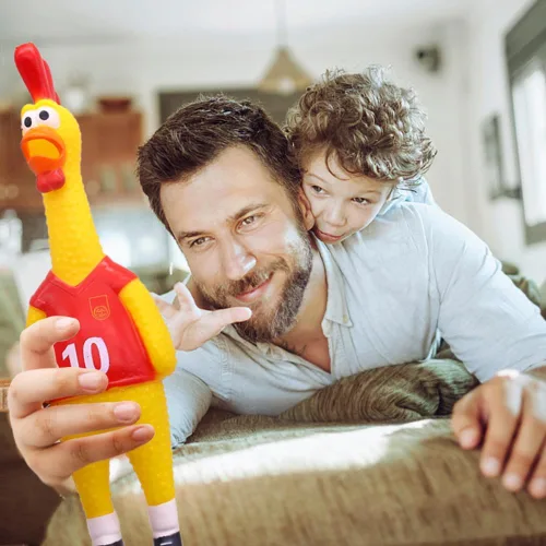 Miniatura 5 de POPLAY Pollo Gritón, Juguetes de Goma Chirriante para Perros, Juguetes de Novedad para Bromas para Niños y Adultos