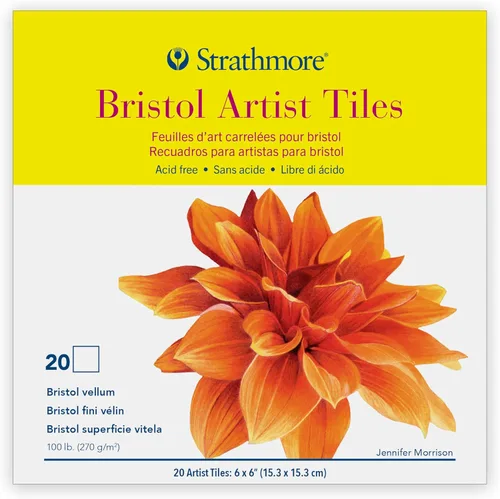 Miniatura 8 de Strathmore Azulejos de acuarela de la serie 400, prensa en frío, 6 x 6 pulgadas, 10 hojas, color blanco