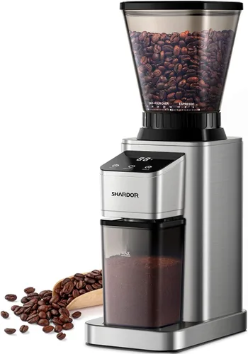 SHARDOR Molinillo de café profesional de muelas cónicas, molinillo de granos de café con 48 configuraciones de molienda para espresso, goteo y