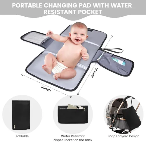 Miniatura 3 de LOVEVOOK Bolsa de pañales para bebé, mochila impermeable para pañales con puerto de carga USB para bebé, gran capacidad para laptop de 15.6